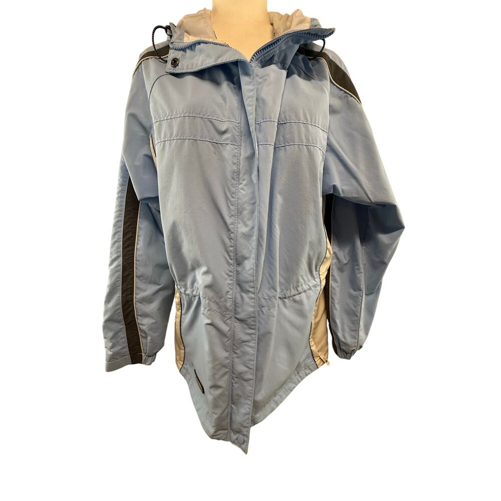 SKU 2110 Columbia Sportswear Women's Baby Blue & White Hooded Jacket Size Large